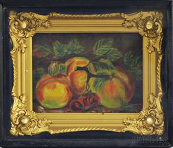 American School, 19th/20th Century Still Life with Peaches.